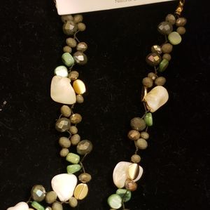 Natural shell necklace with matching bracelet